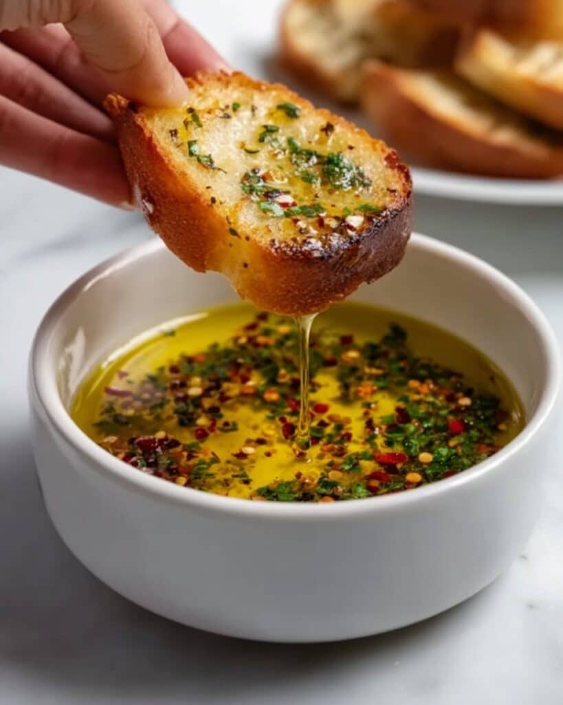 Olive Oil Bread Dip with Herbs and Garlic Recipe