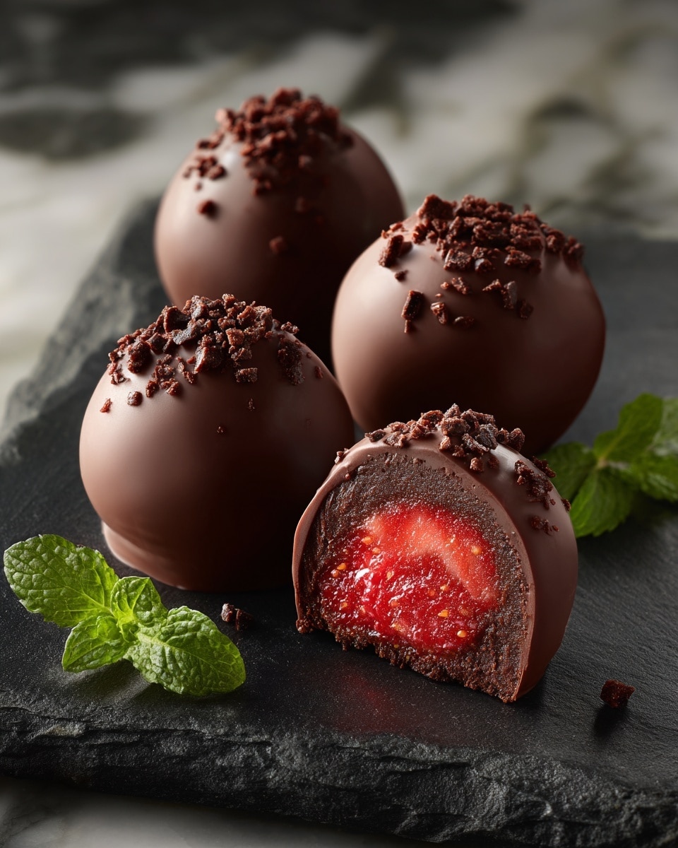 Strawberry Dark Chocolate Truffles Recipe - Recipe Image