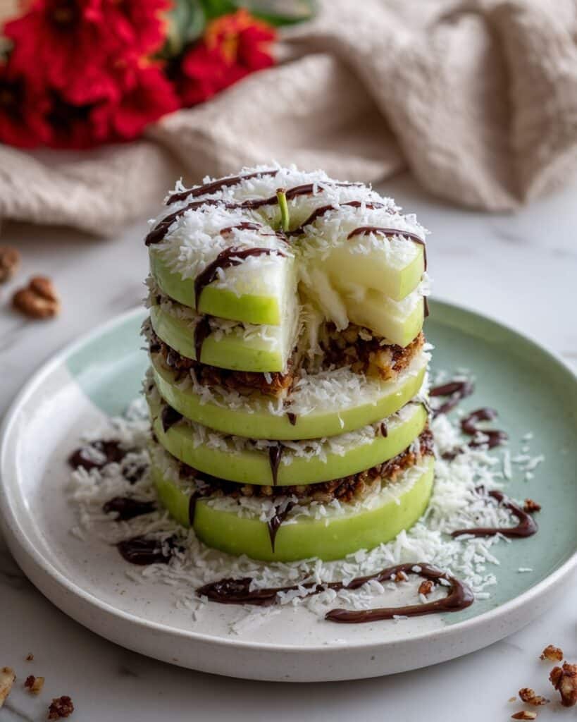 Samoa Apple Slices: Fried Apples with Caramel, Coconut, and Chocolate Recipe
