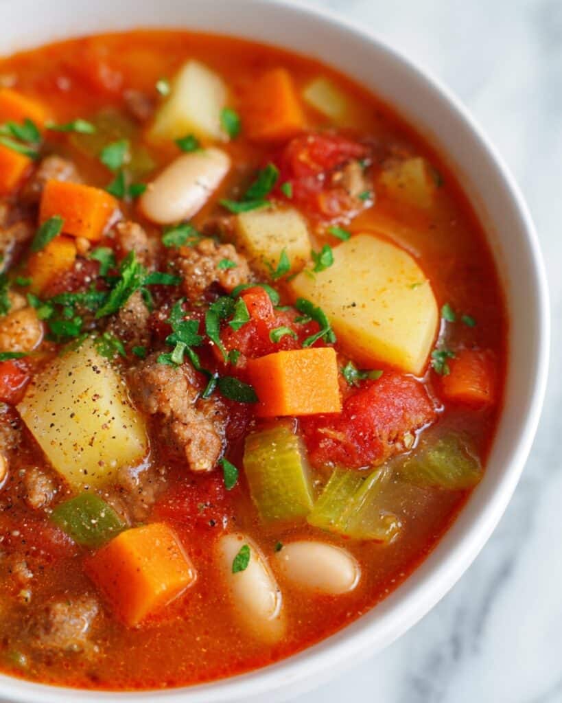 Hearty Minestrone Soup with Pasta and Beans Recipe