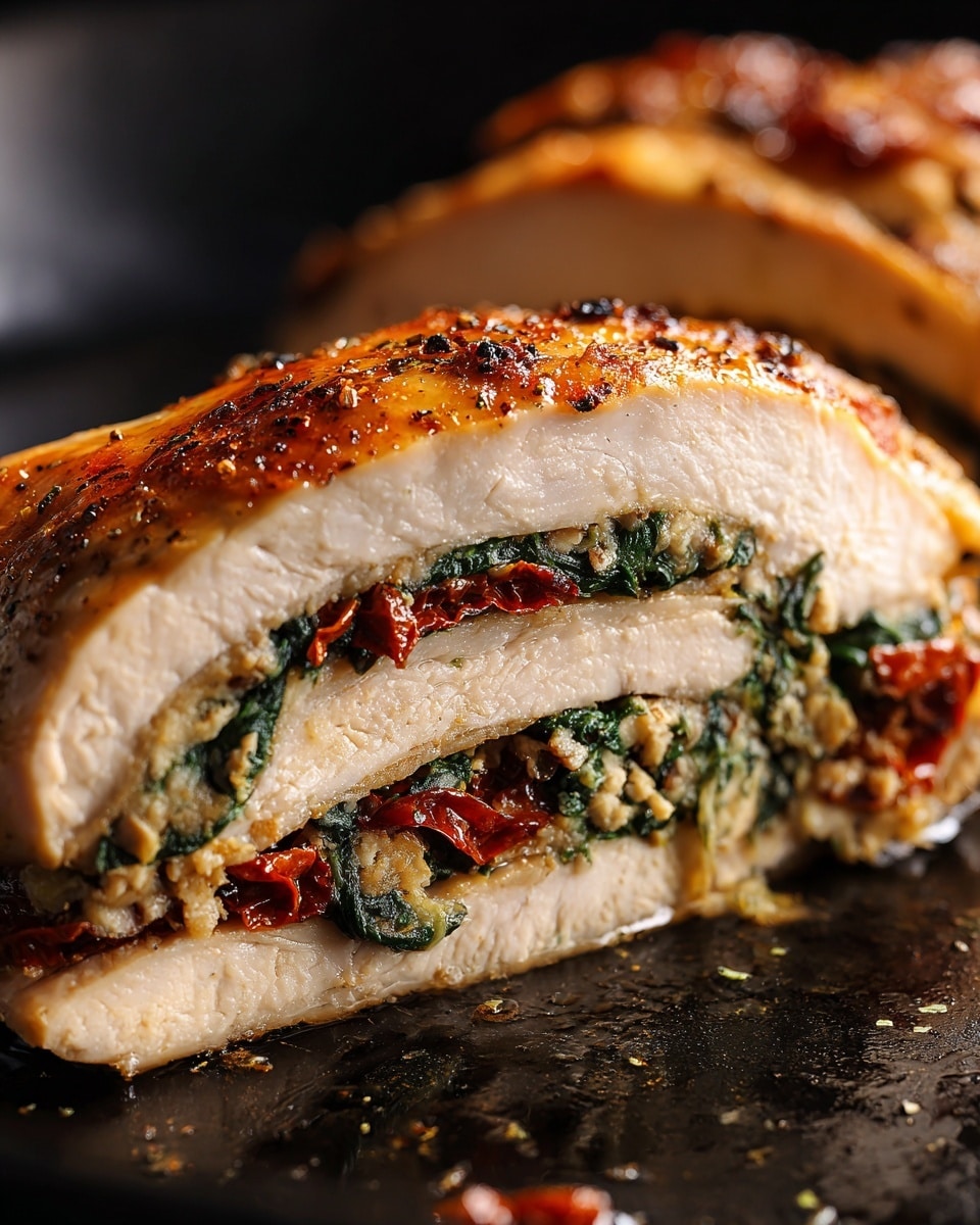 Sundried Tomato, Spinach, and Cheese Stuffed Chicken Recipe - Recipe Image