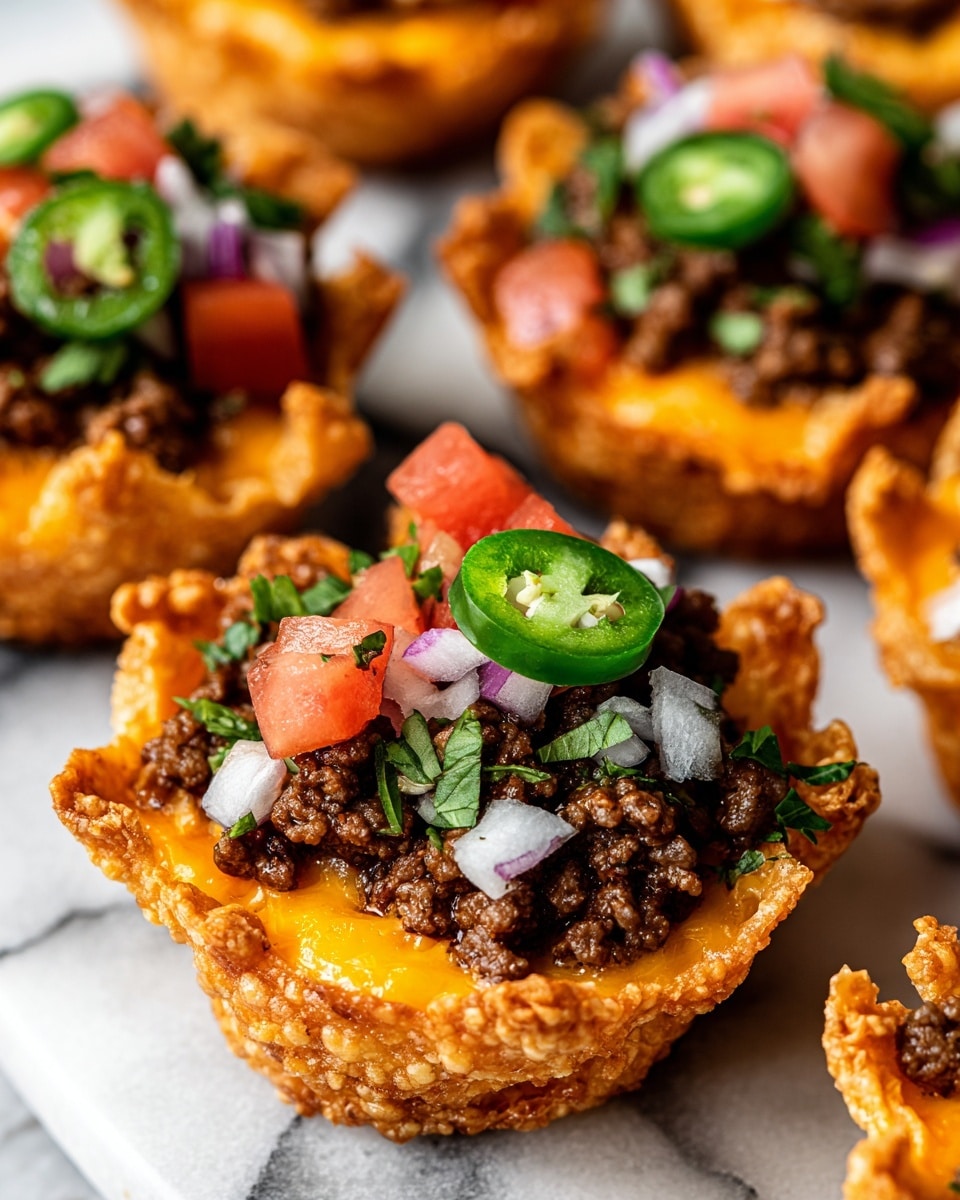 Mini Taco Cupcakes with Zesty Ground Beef and Cheese Recipe - Recipe Image
