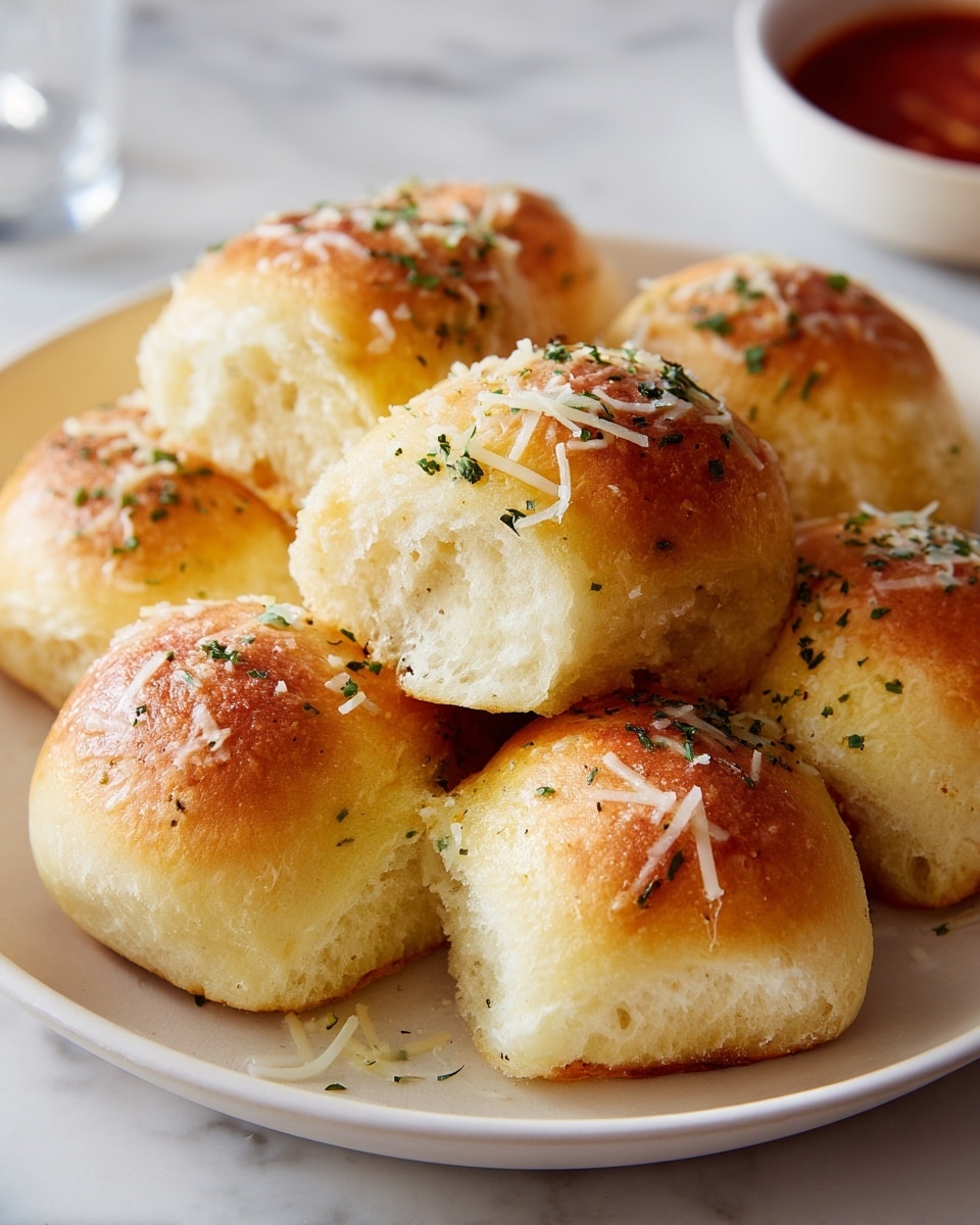 Garlic Knot Rolls with Garlic-Parsley Butter and Parmesan Recipe - Recipe Image