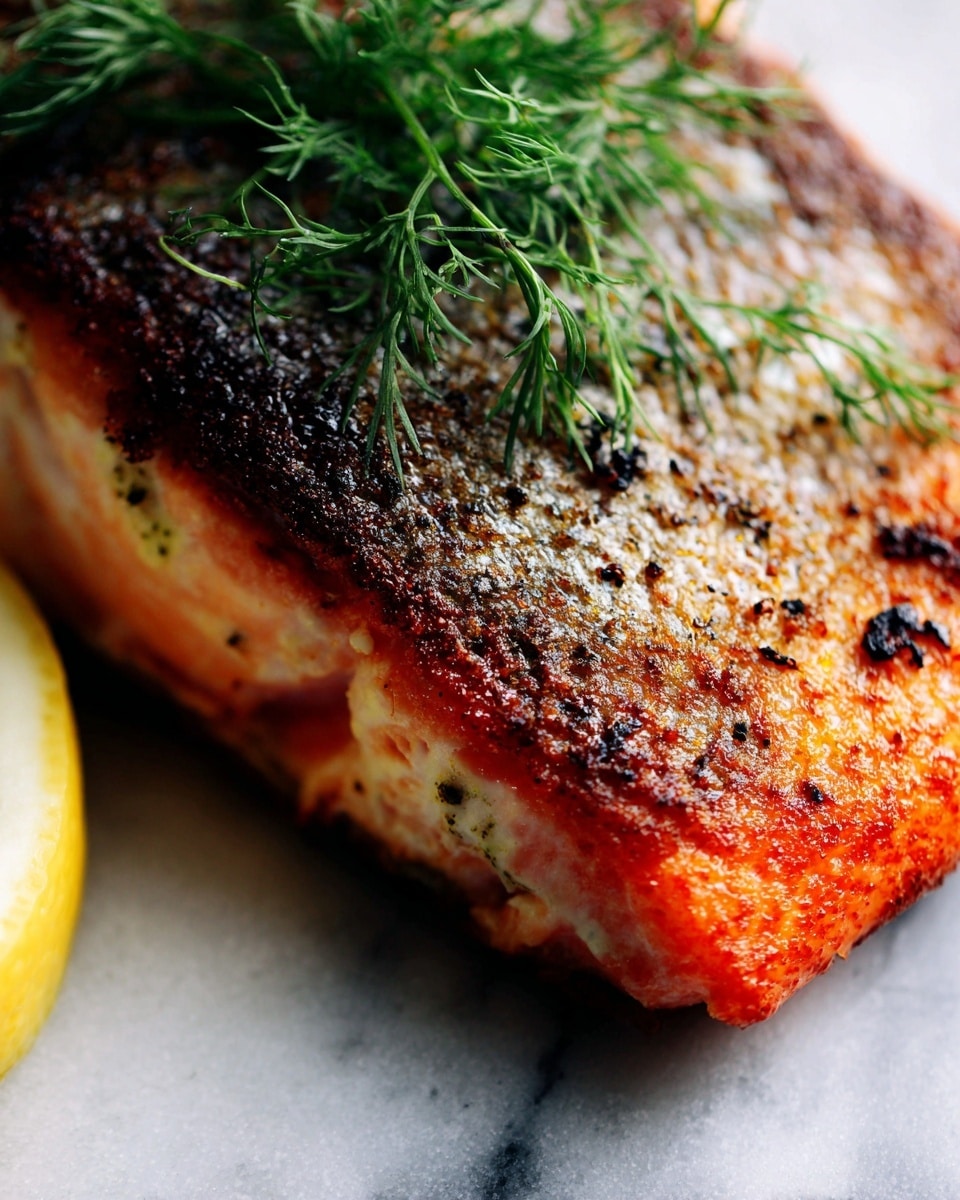 Blackened Salmon with Creole Lemon Dill Sauce Recipe - Recipe Image