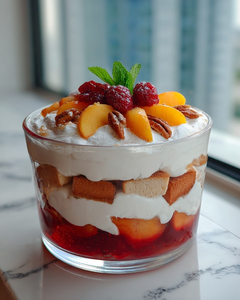 Peach Cobbler Cheesecake Salad: A Deliciously Easy Dessert Recipe - Recipe Image