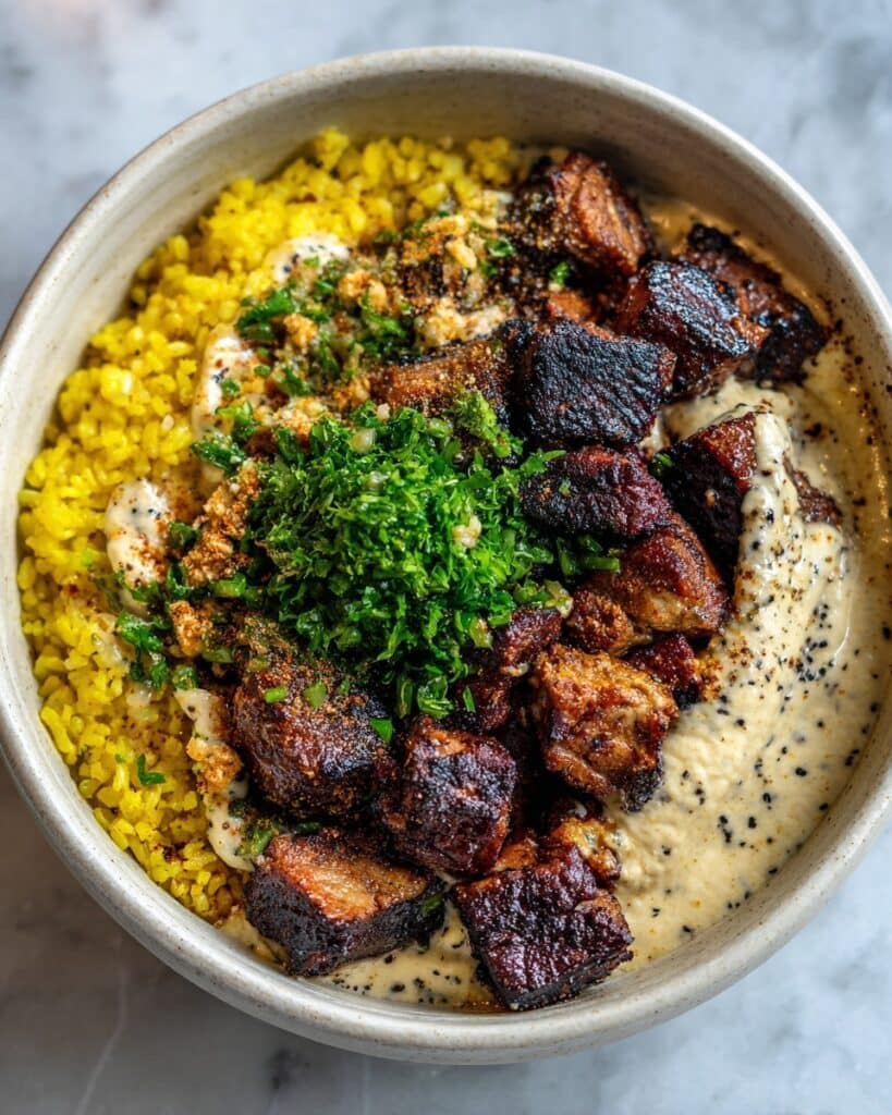 Korean BBQ Beef Bowl with Corn & Creamy Sauce Recipe