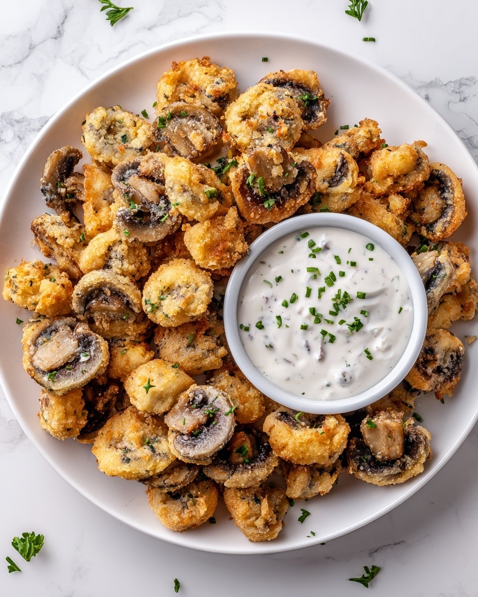 Fried Sliced Mushrooms with Ranch Recipe - Recipe Image