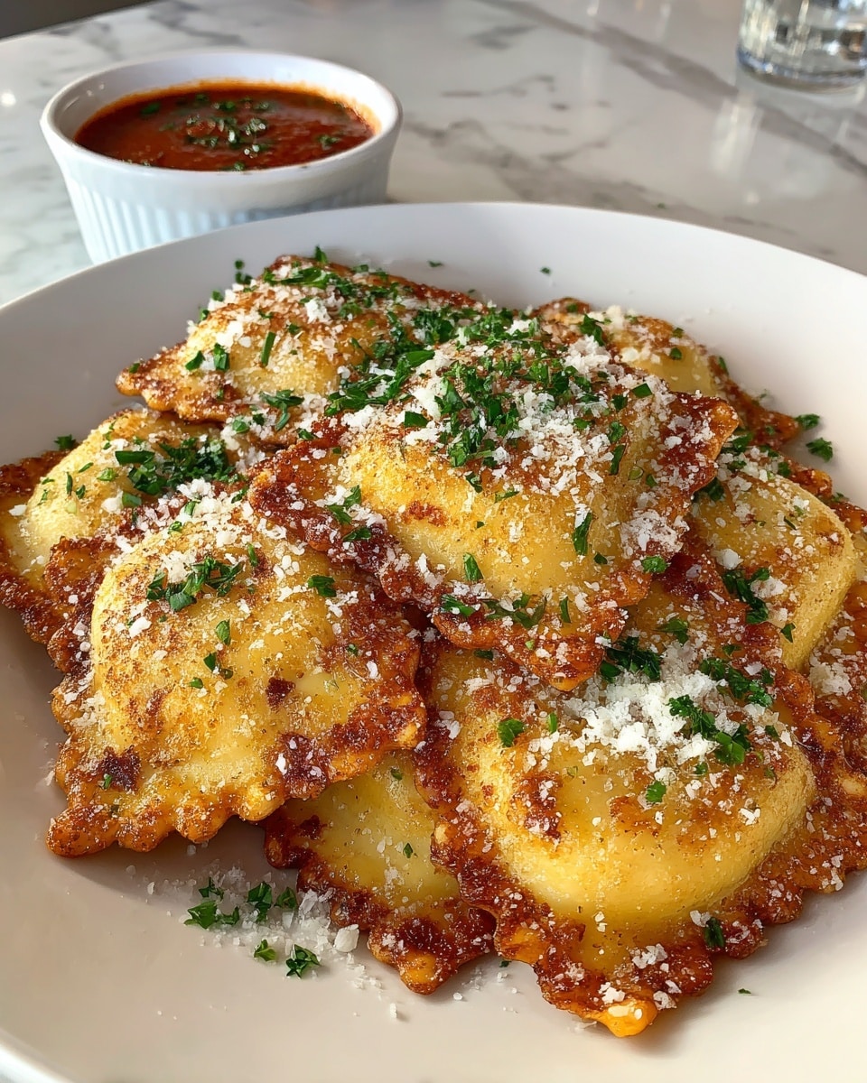 Fried Ravioli with Marinara Dipping Sauce Recipe - Recipe Image