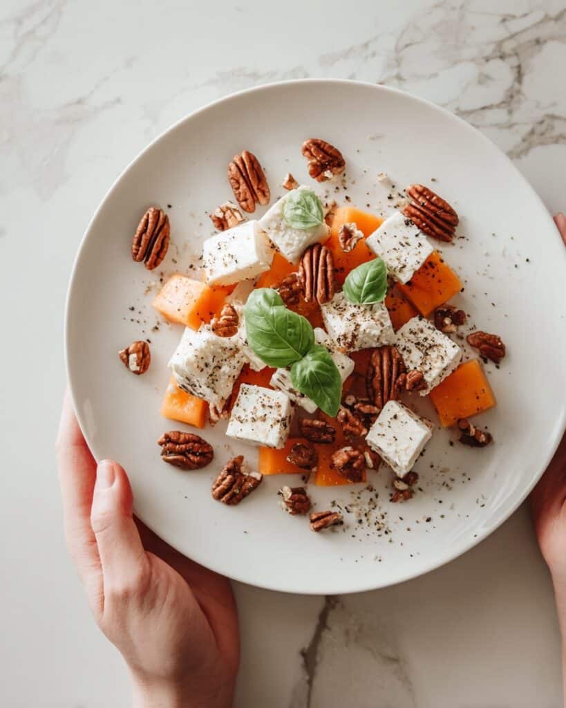 Maple Walnut Goat Cheese Roasted Sweet Potatoes Recipe