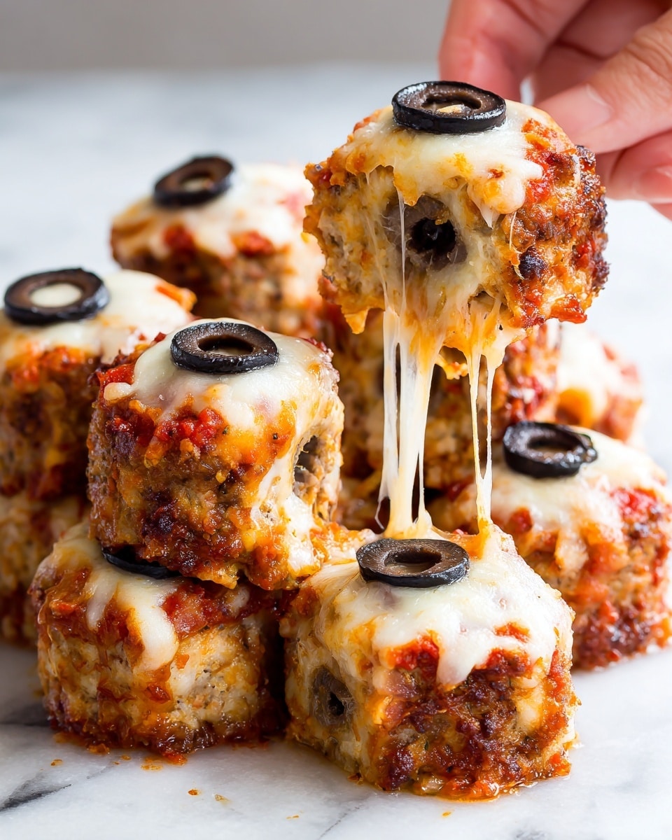 Spooky Spaghetti and Cheese Stuffed Meatballs Recipe - Recipe Image