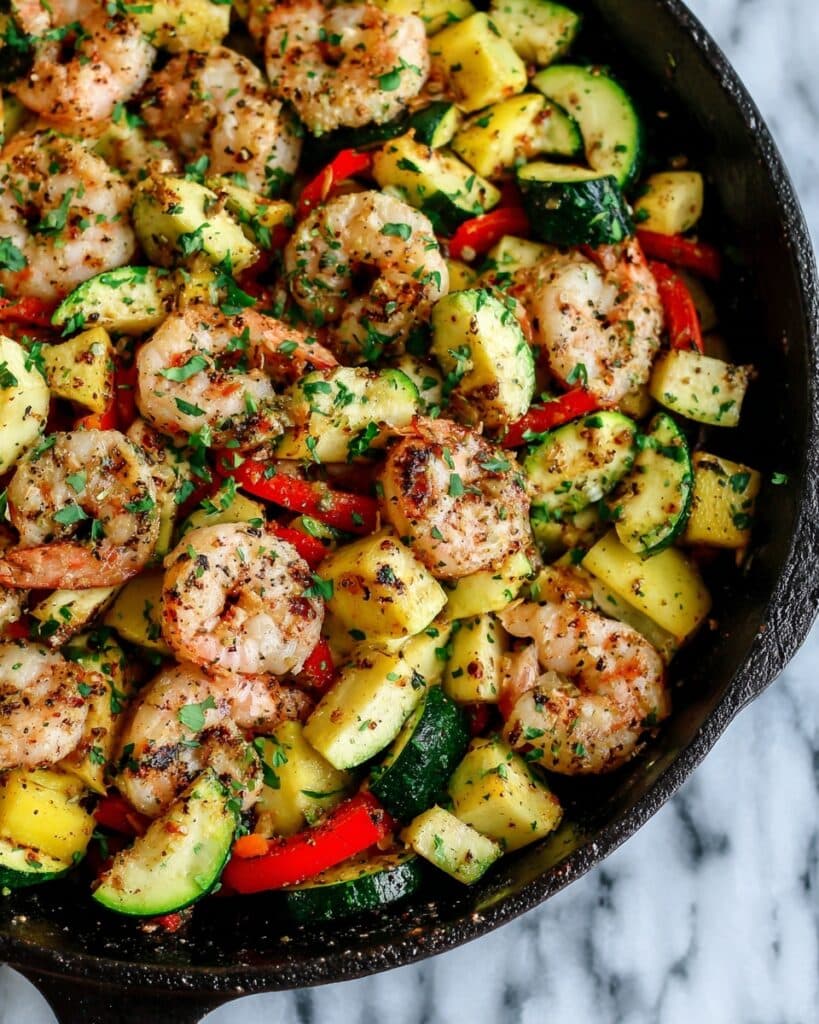 Easy Shrimp Vegetable Skillet Recipe