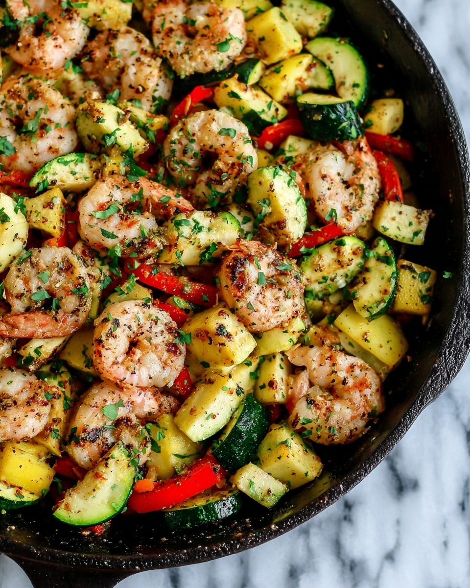 Easy Shrimp Vegetable Skillet Recipe - Recipe Image