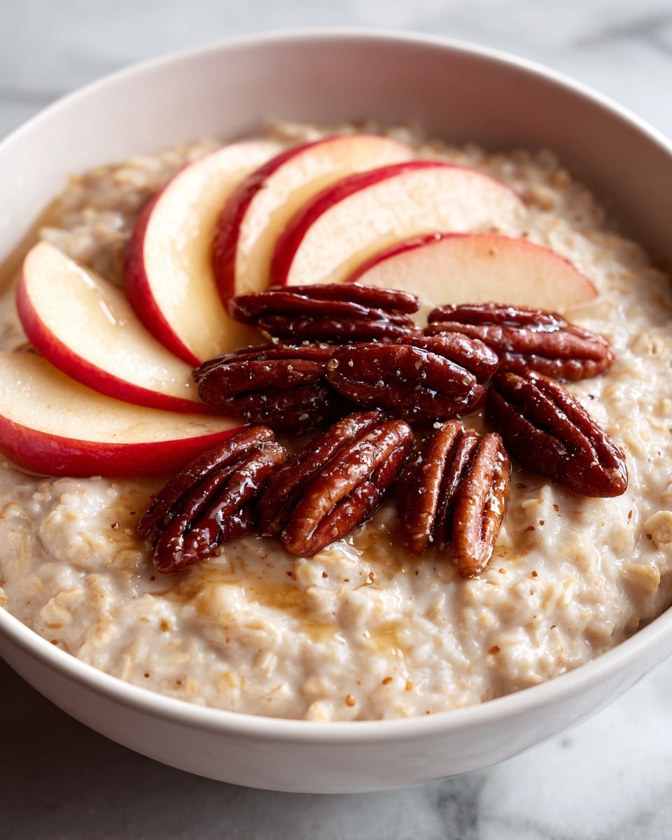 Cinnamon Apple Oatmeal with Caramelized Apples and Walnuts Recipe - Recipe Image