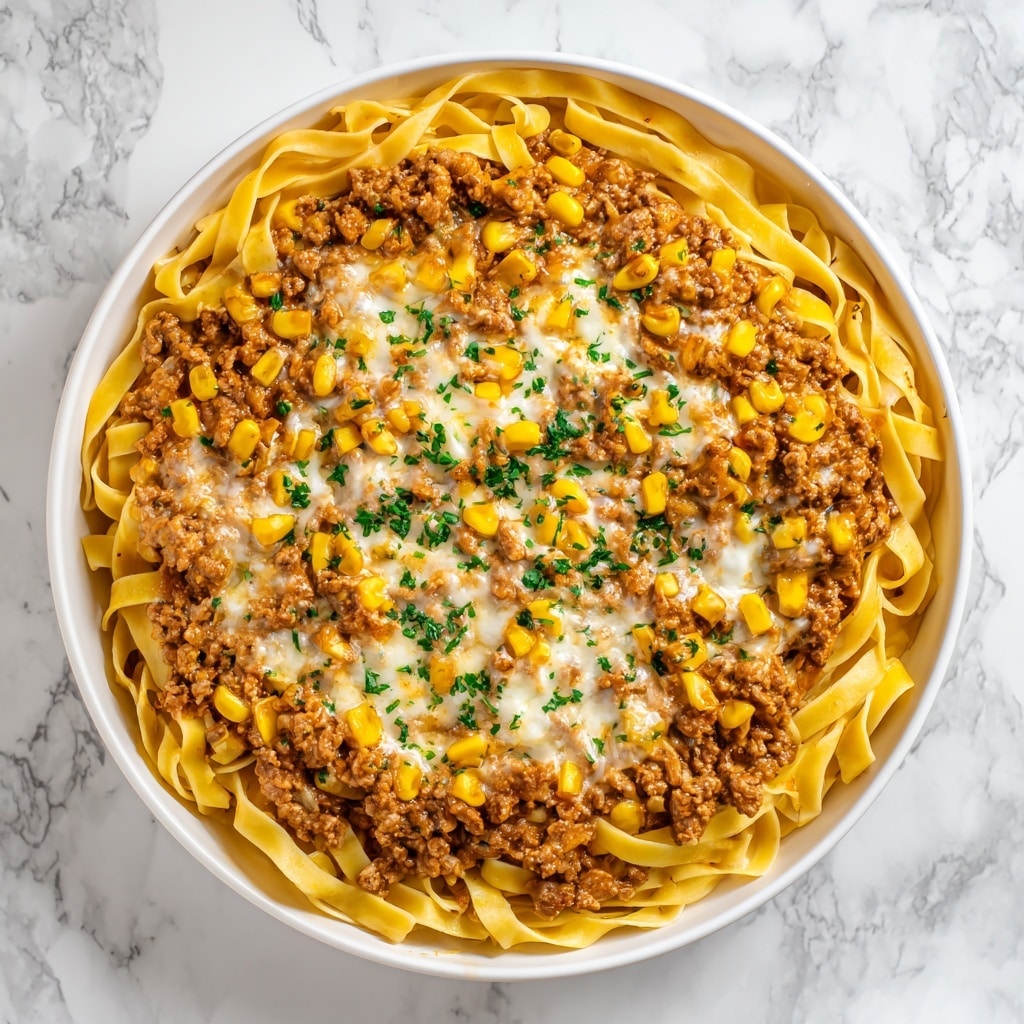 Garlic Butter Ranch Beef and Roasted Corn Bowtie Casserole Recipe