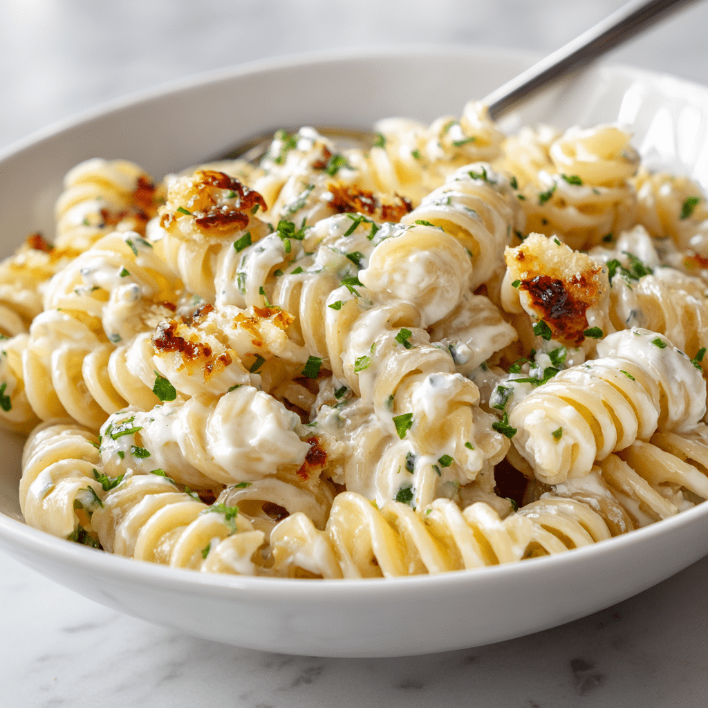 Creamy Garlic Parmesan Chicken Pasta Bake Recipe - Recipe Image