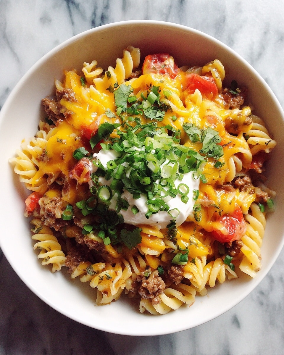 One Pot Beef Taco Pasta Recipe - Recipe Image