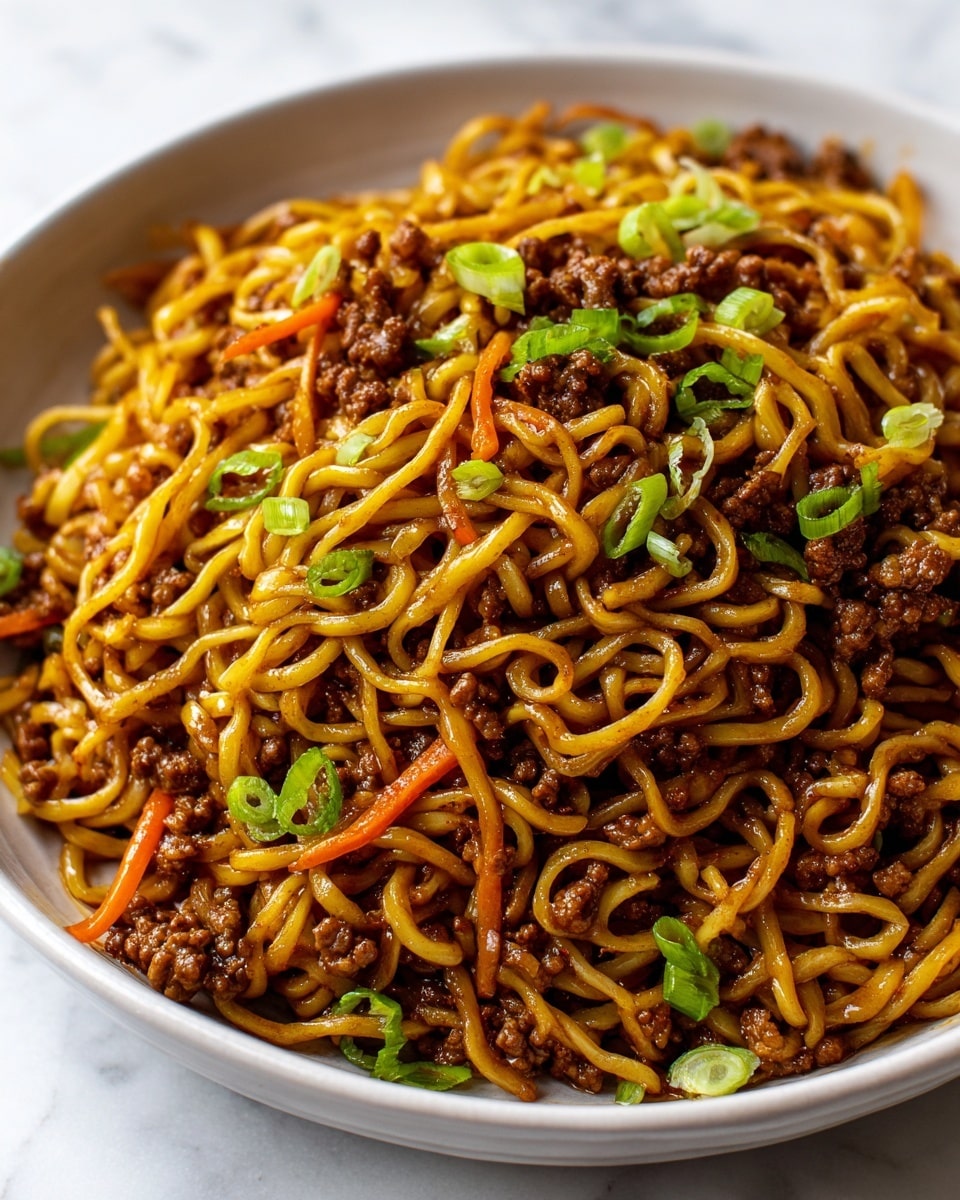 15-Minute Mongolian Noodles with Ground Beef Recipe - Recipe Image