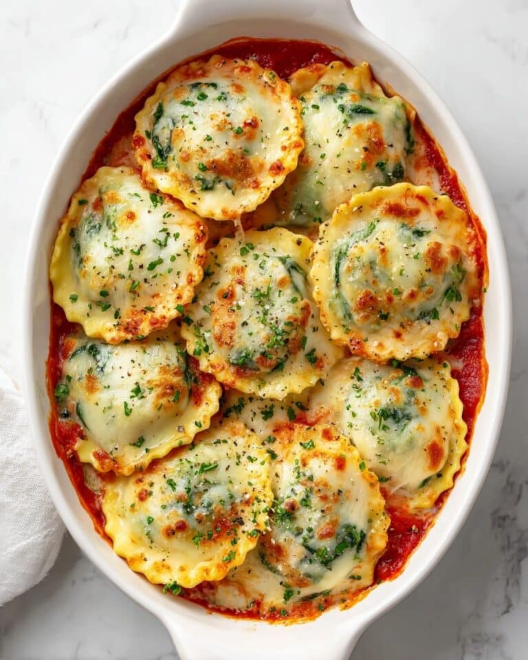 Easy Tomato Spinach Ravioli Bake Recipe