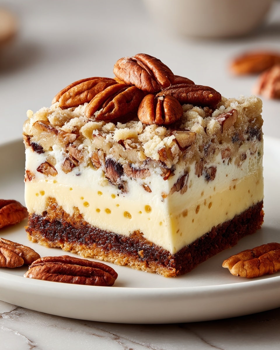 Chocolate Pecan Ooey Gooey Butter Bars Recipe - Recipe Image