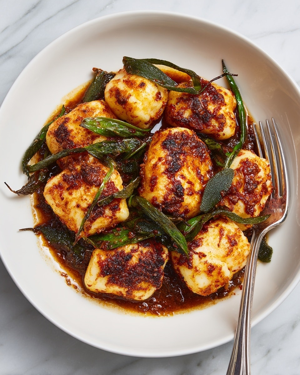 Crisp Gnocchi with Roasted Pumpkin in Brown Butter and Sage Recipe - Recipe Image