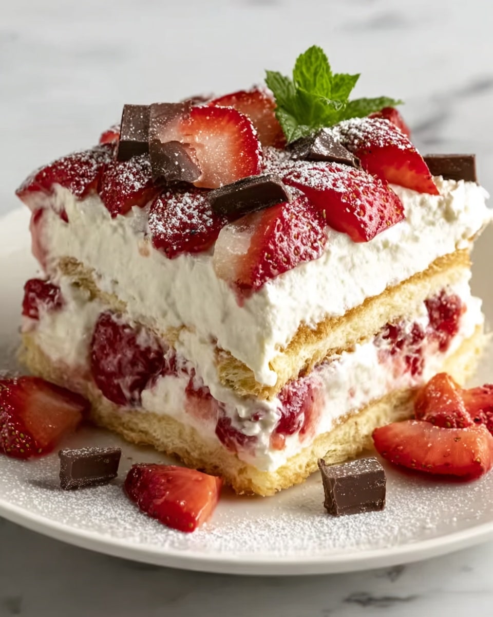 White Chocolate-Strawberry Tiramisu Recipe - Recipe Image