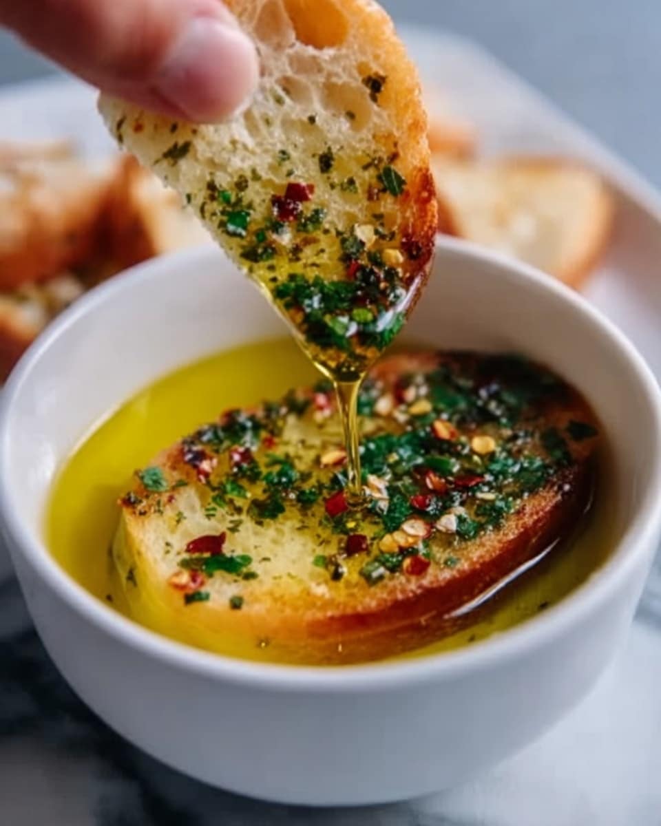 Olive Oil Bread Dip with Herbs and Garlic Recipe - Recipe Image