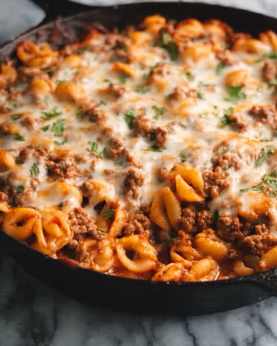 One-Skillet Cheesy Beef and Macaroni Recipe - Recipe Image