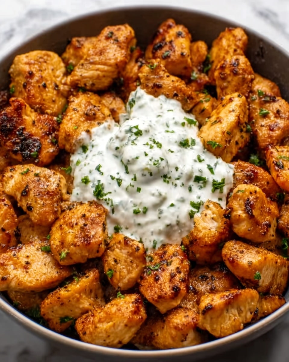 Air Fryer Salmon Bites with Garlic Cream Sauce Recipe - Recipe Image