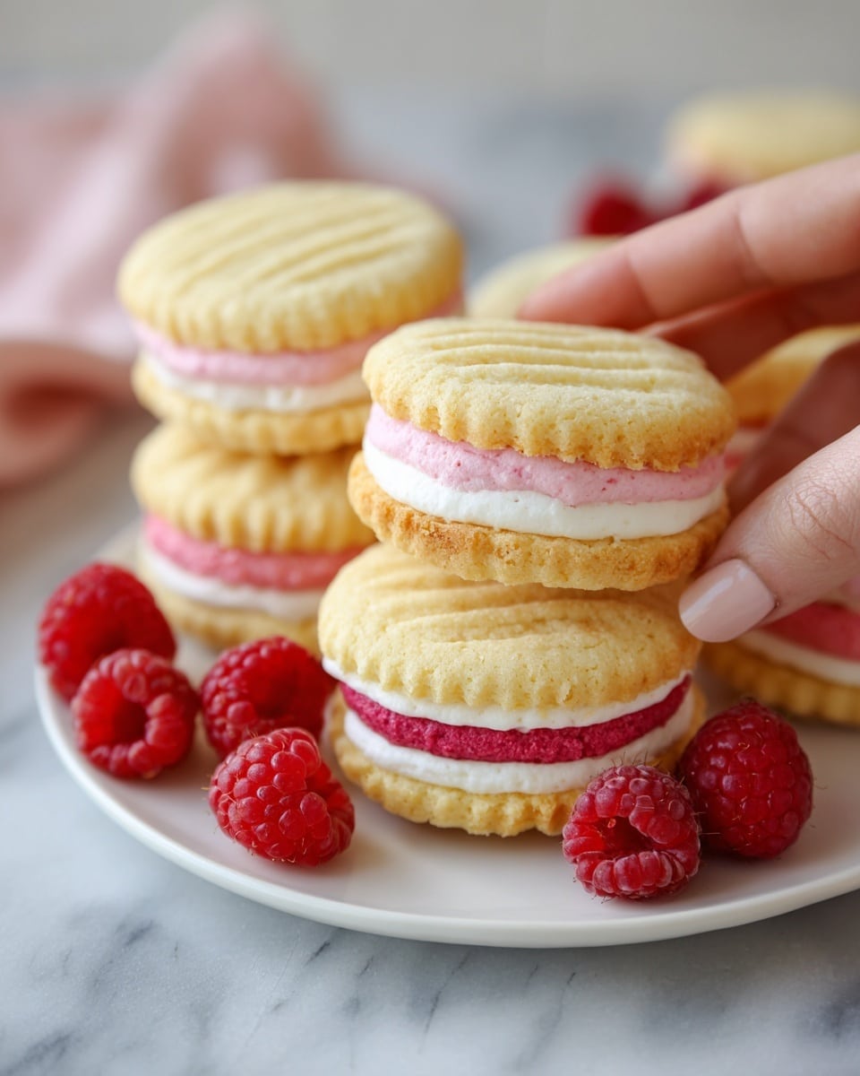 Raspberry Cream Sandwich Cookies Recipe - Recipe Image