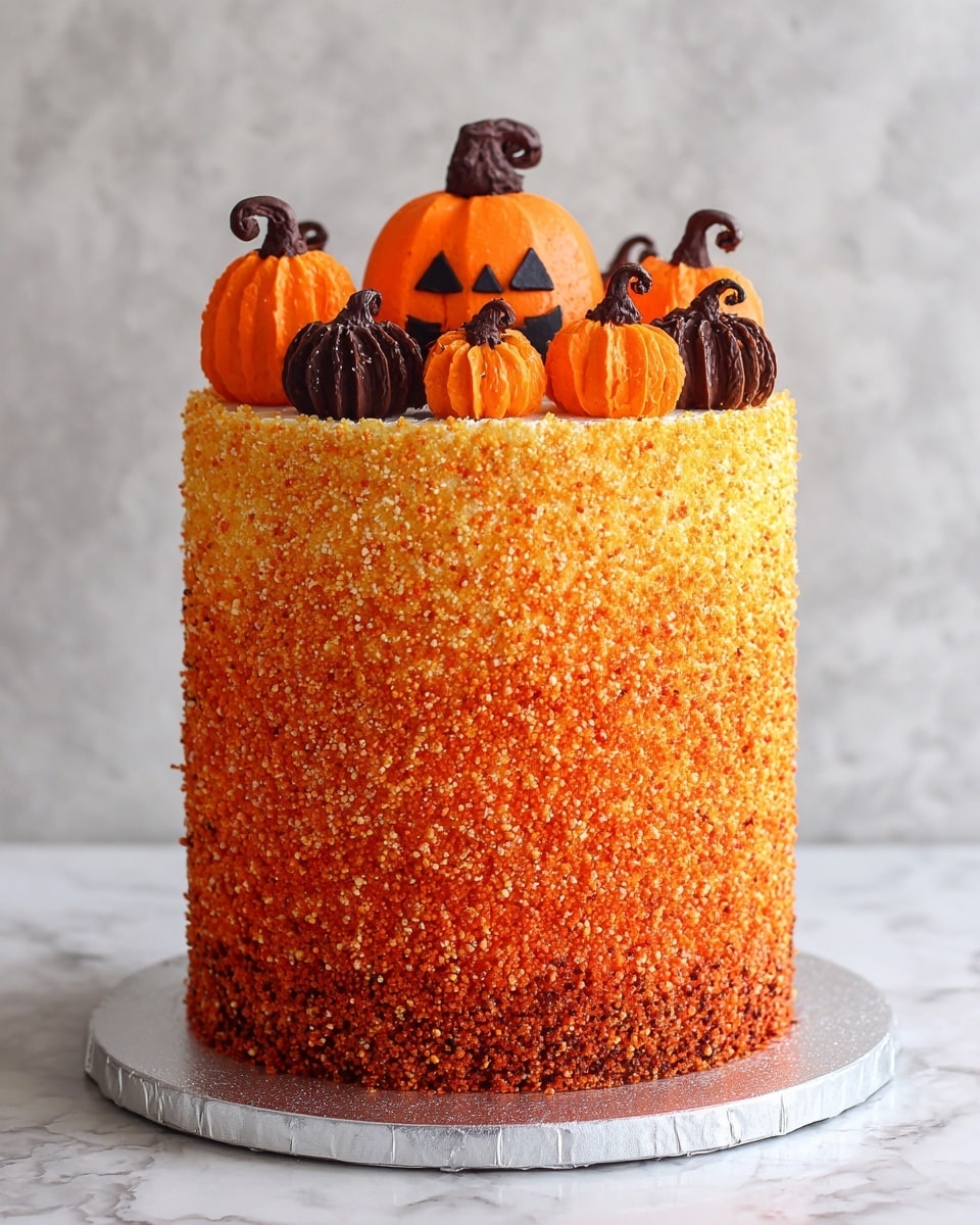 Stenciled Halloween Sprinkle Cake Recipe - Recipe Image