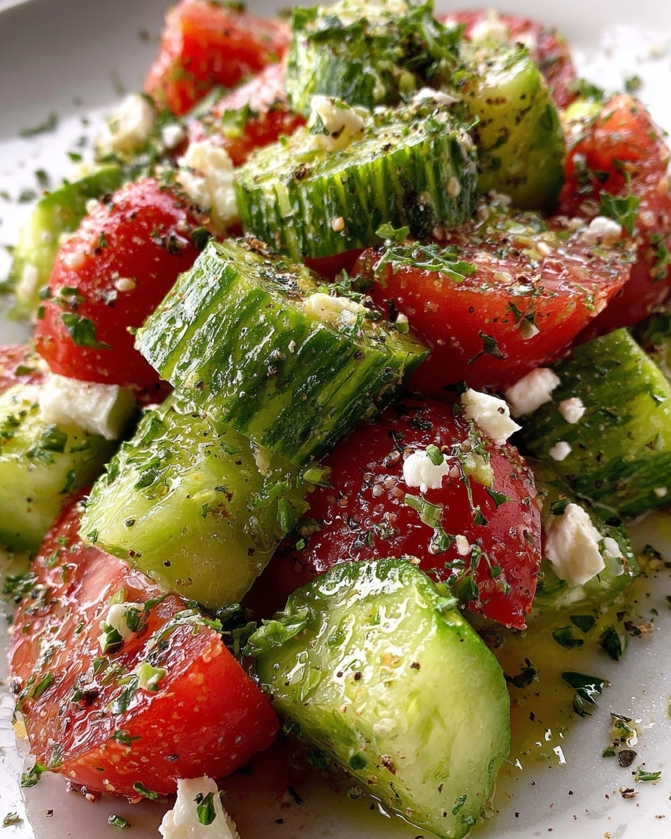 Simple Watermelon Cucumber Feta Salad Recipe - Recipe Image