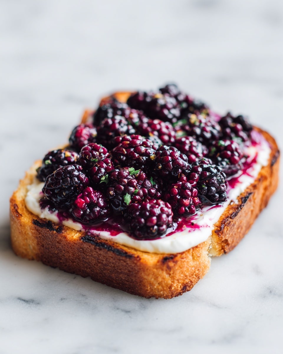 Blackberry Vanilla Greek Yogurt Toast Recipe - Recipe Image