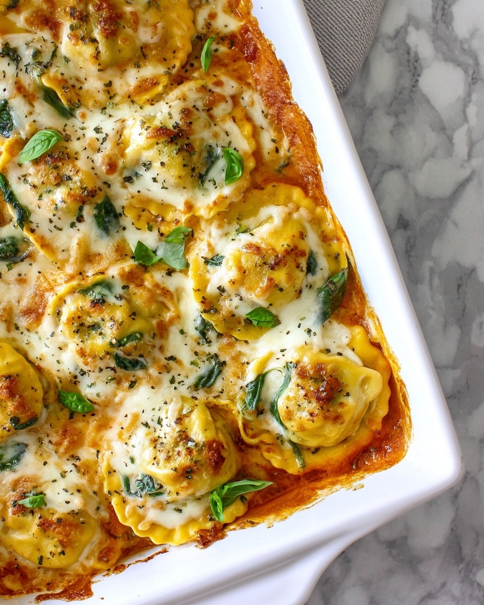 Easy Tomato Spinach Ravioli Bake Recipe - Recipe Image