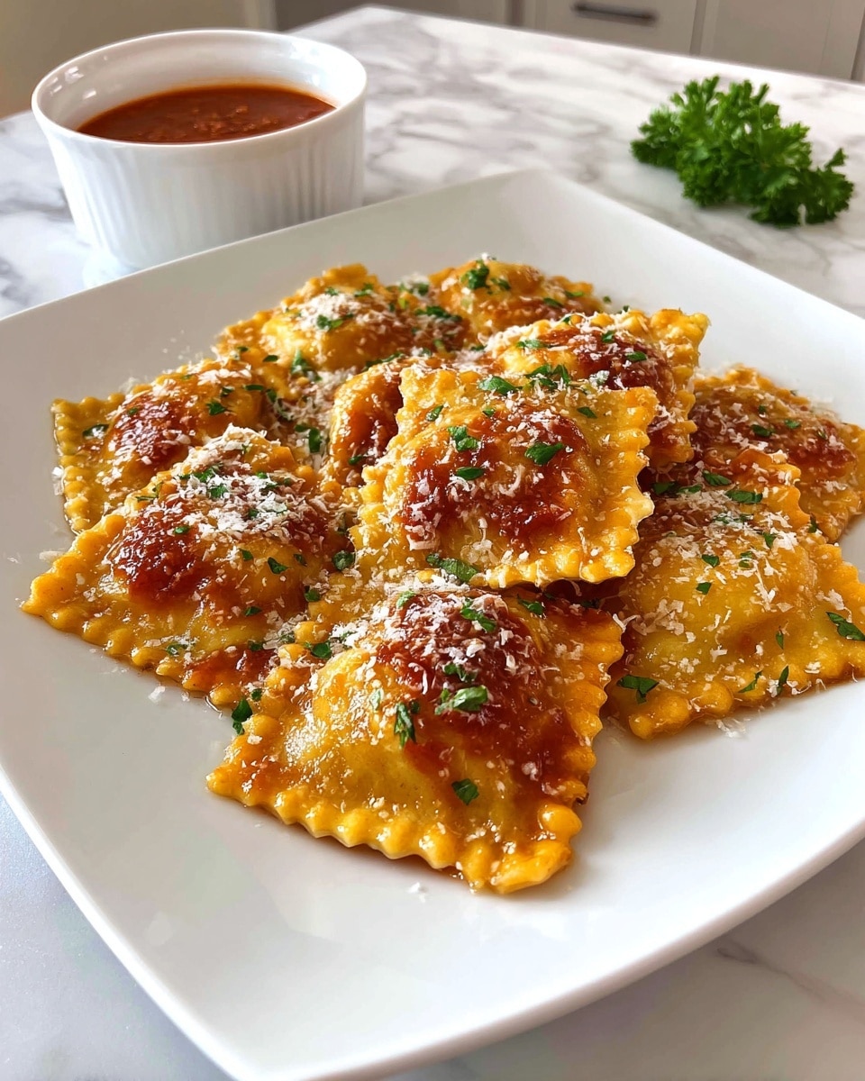 Fried Ravioli with Marinara Dipping Sauce Recipe - Recipe Image