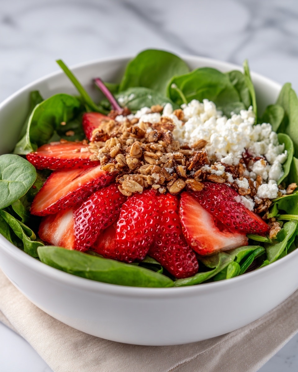 Strawberry Crunch Salad with Toasted Almonds and Champagne Vinaigrette Recipe - Recipe Image