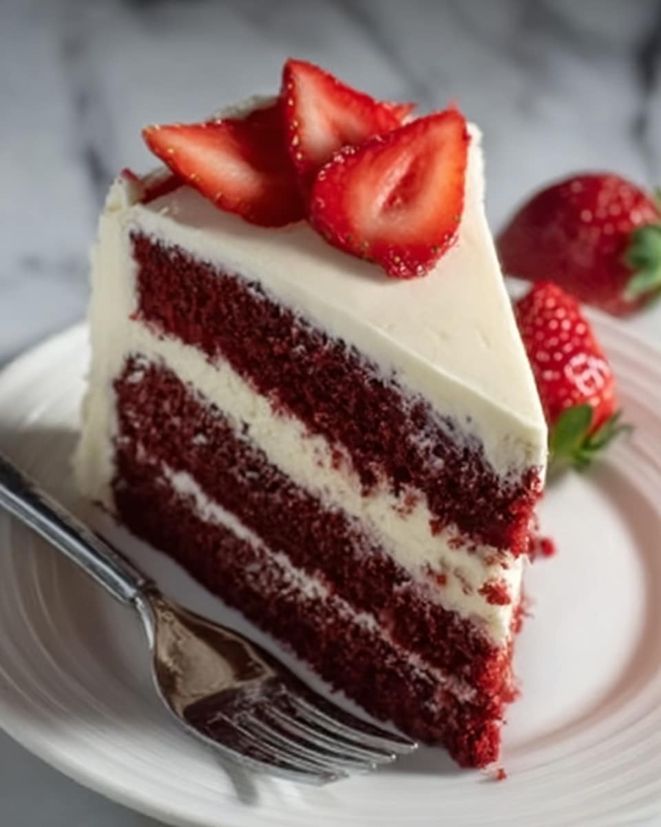 Red Velvet Strawberry Cheesecake Recipe - Recipe Image