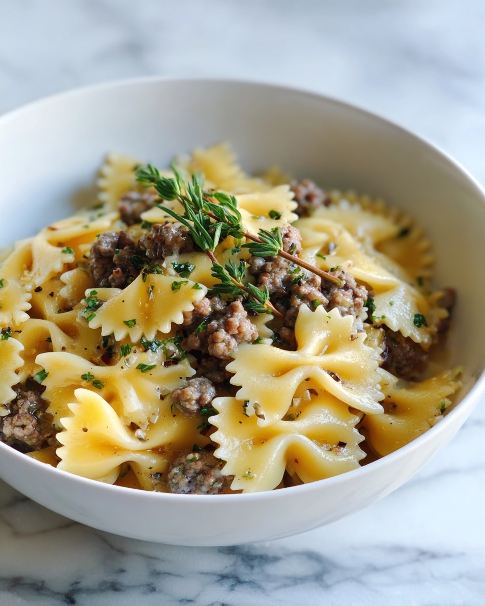 Creamy Beef and Bowtie Pasta Recipe - Recipe Image