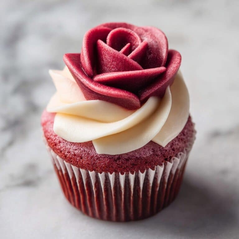 Rose Red Velvet Cupcakes with Cream Cheese Frosting Recipe