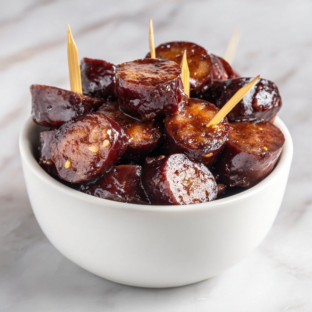 BBQ Smoked Sausage with Charred Peppers and Onions Recipe - Recipe Image