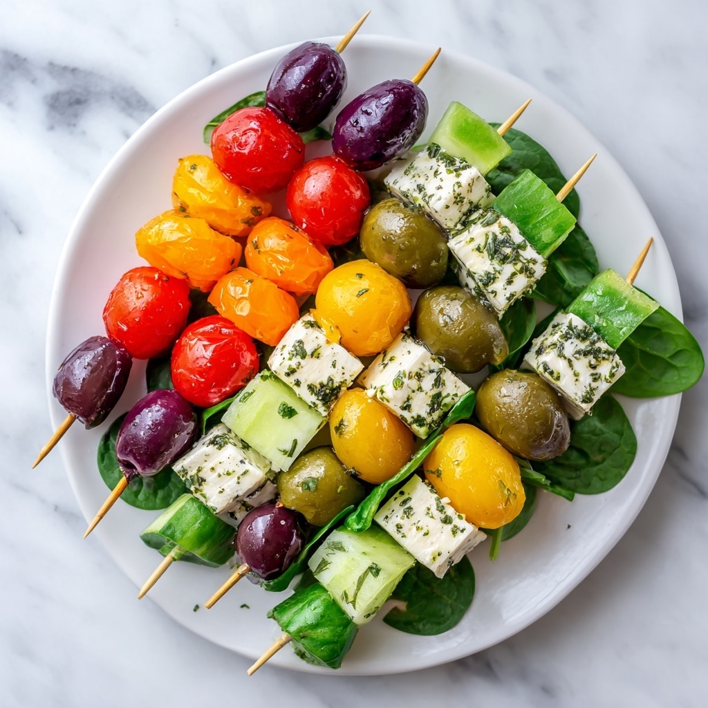 Greek Salad Skewers with Olives and Feta Recipe - Recipe Image