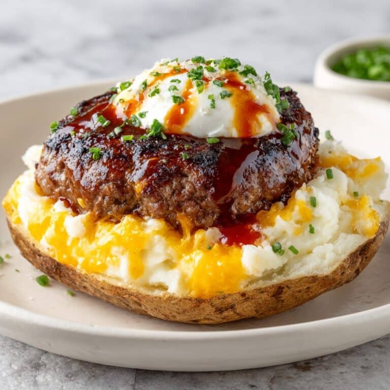 Hearty Steak Bites on Loaded Baked Potatoes Recipe