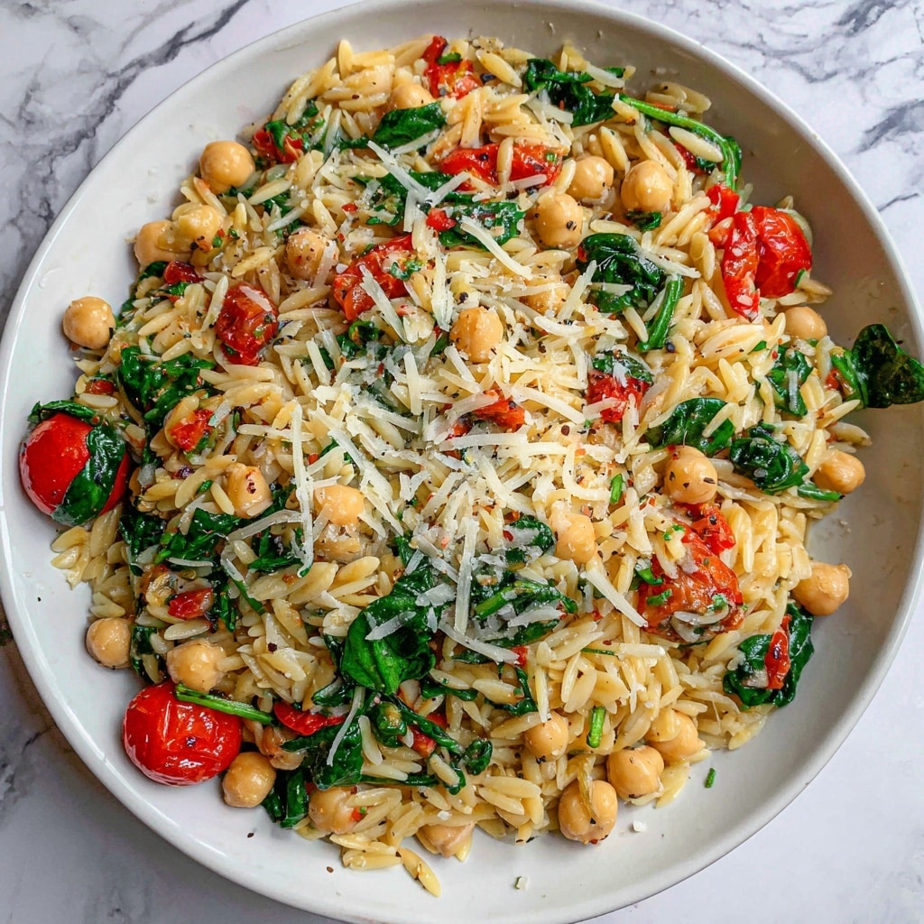 Creamy Tuscan Chickpeas & Orzo Recipe