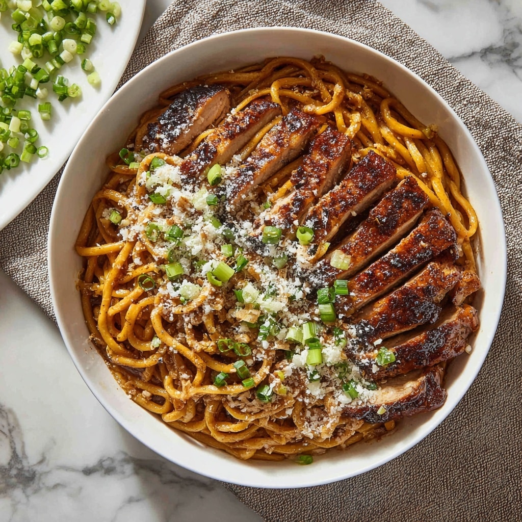 Garlic Noodles with Teriyaki Chicken Recipe - Recipe Image