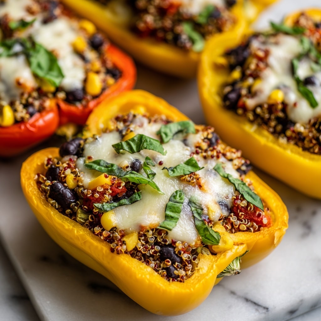 Spicy Vegetarian Quinoa Stuffed Bell Peppers Recipe - Recipe Image