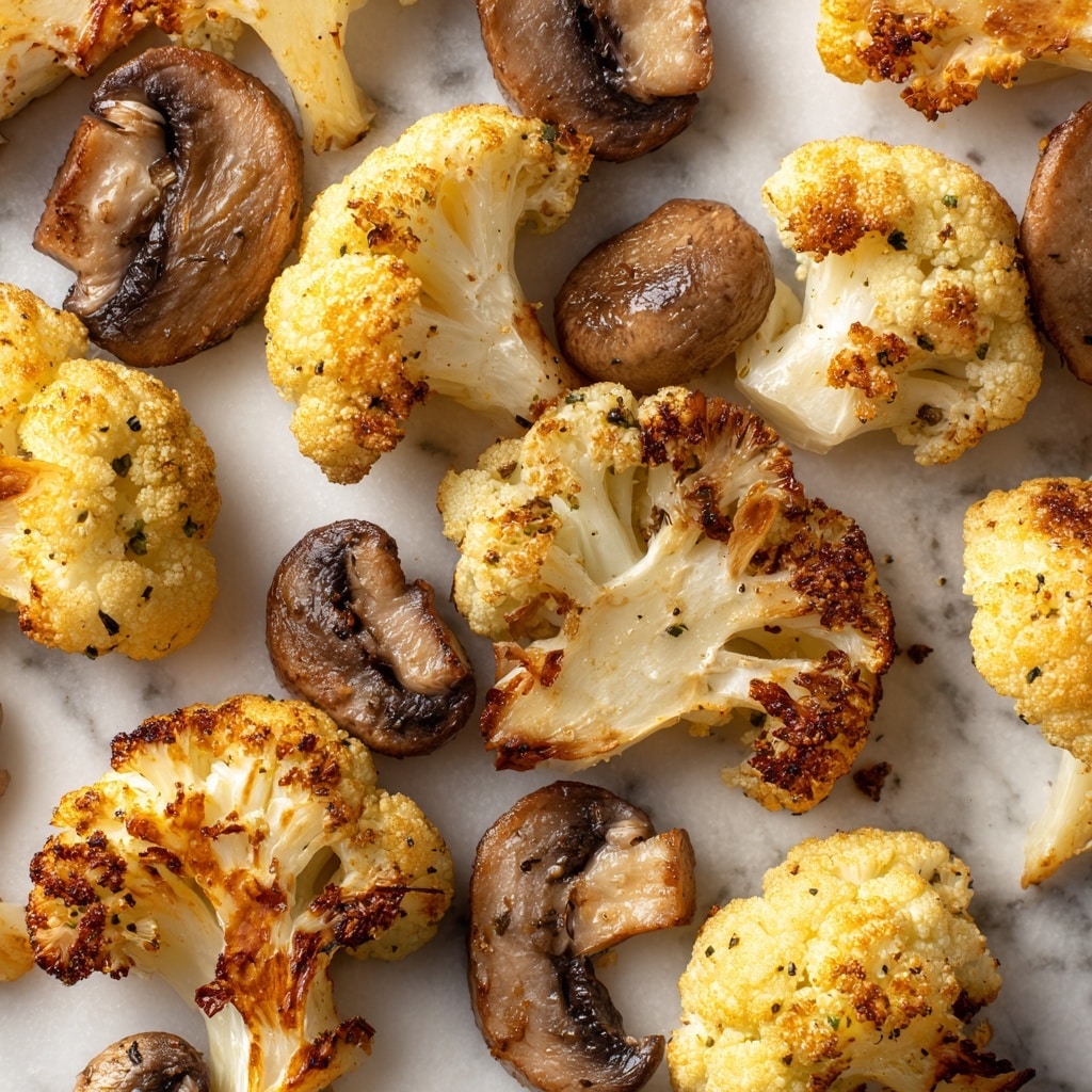 Garlicy Roasted Cauliflower & Mushrooms Recipe - Recipe Image
