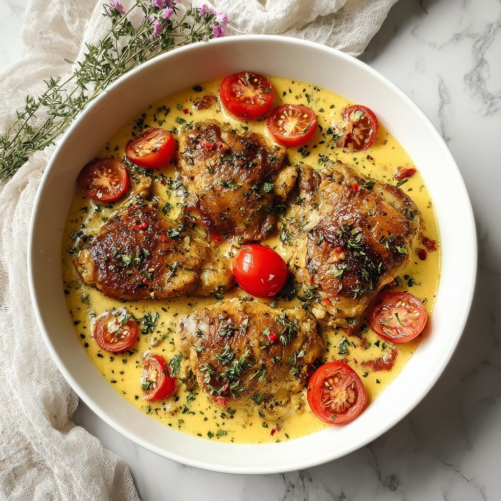 Creamy Pesto Chicken with Roasted Tomatoes Recipe - Recipe Image