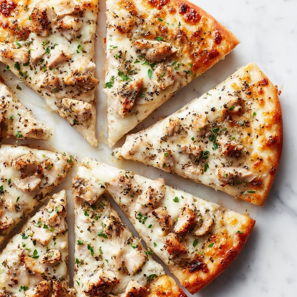 Roasted Garlic Chicken and Herb Pizza Recipe - Recipe Image