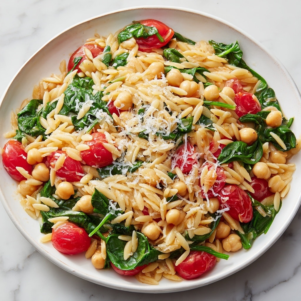 Creamy Tuscan Chickpeas & Orzo Recipe - Recipe Image