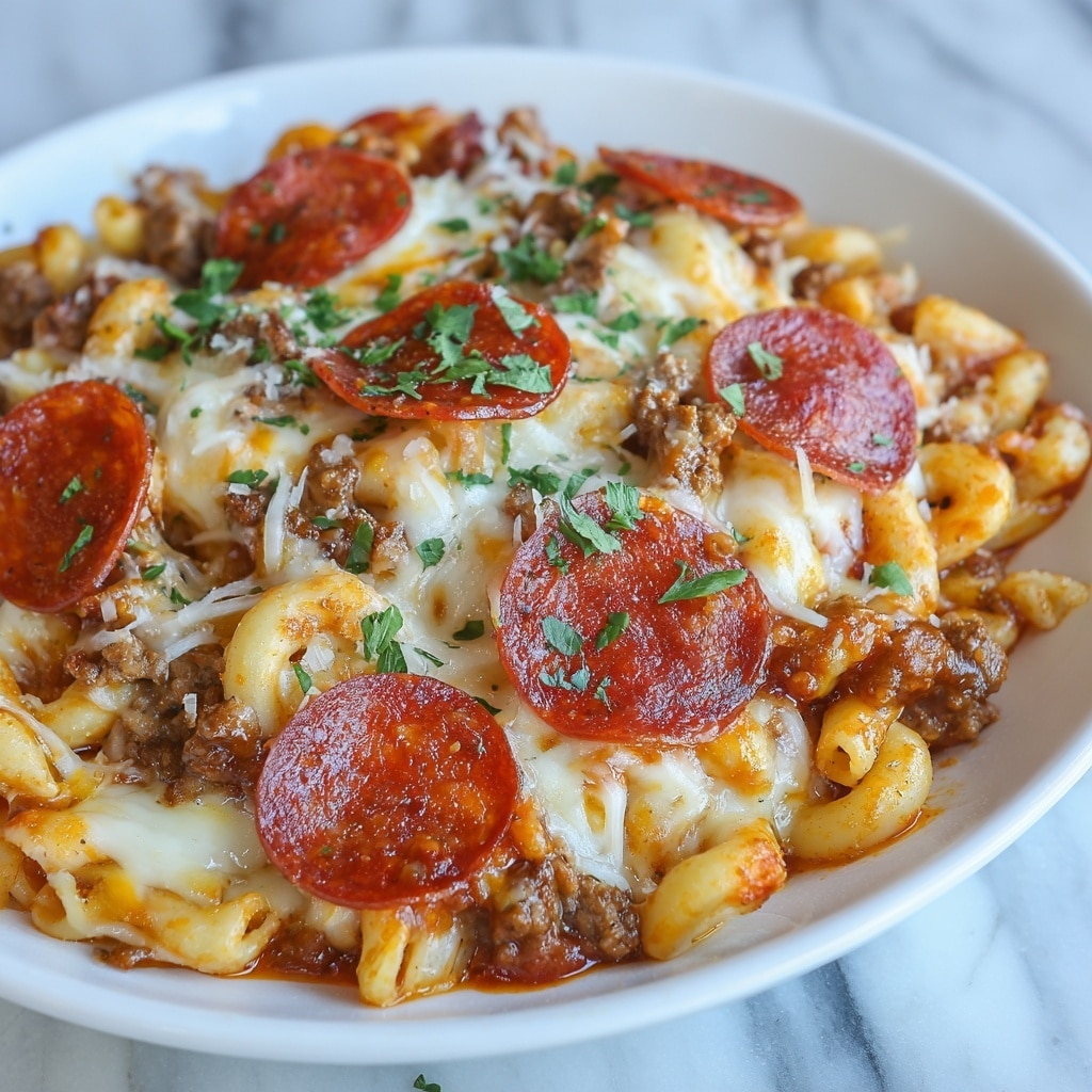 Cheesy Pepperoni Pasta Bake Recipe - Recipe Image