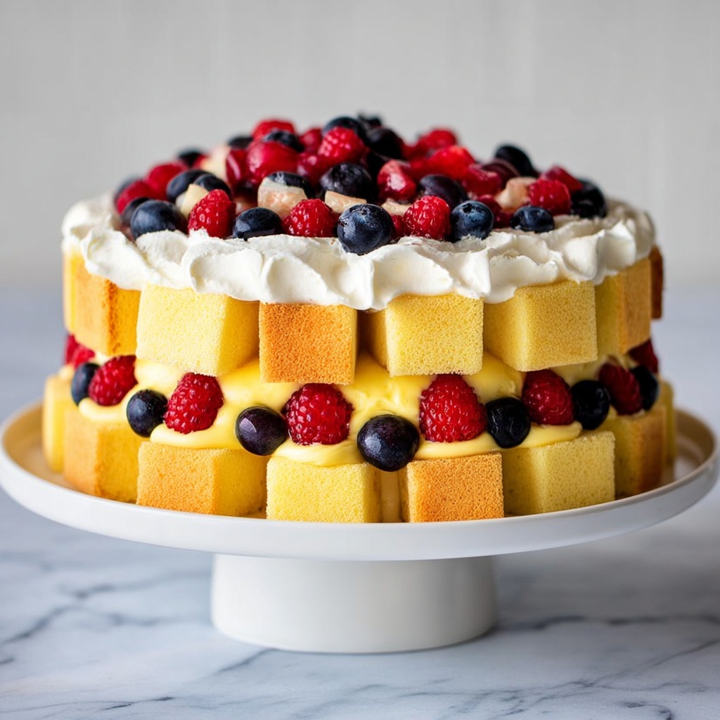 Red, White and Blue Berry Trifle Recipe - Recipe Image
